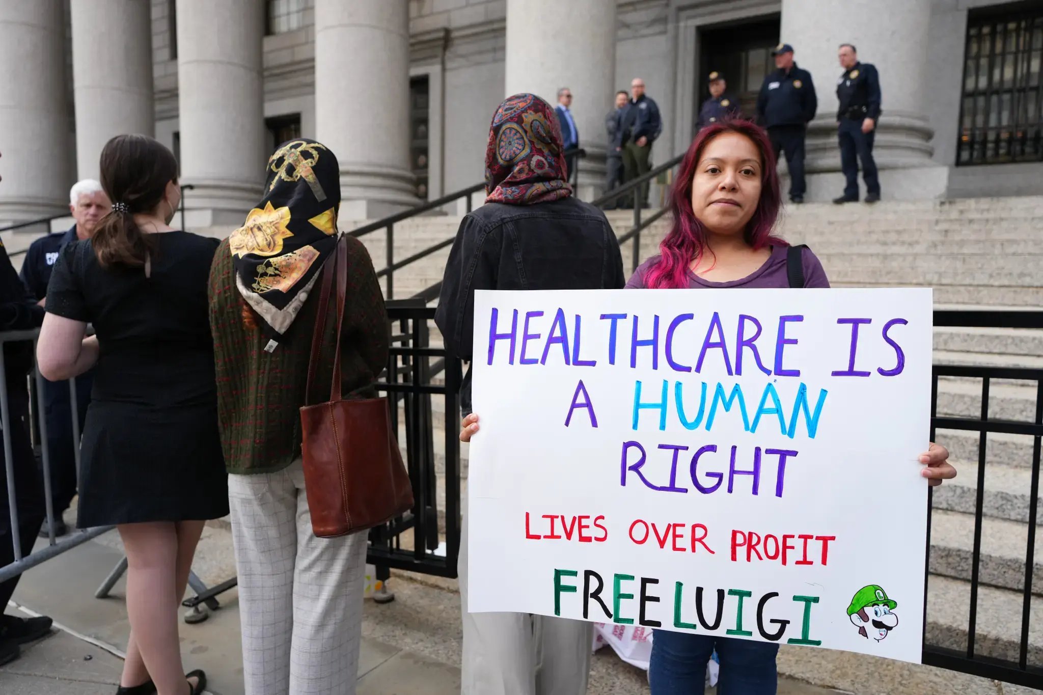 woman with sign